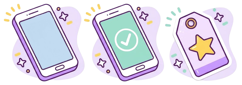 Appbonus — три стикера: установка, выполненное задание, ценник